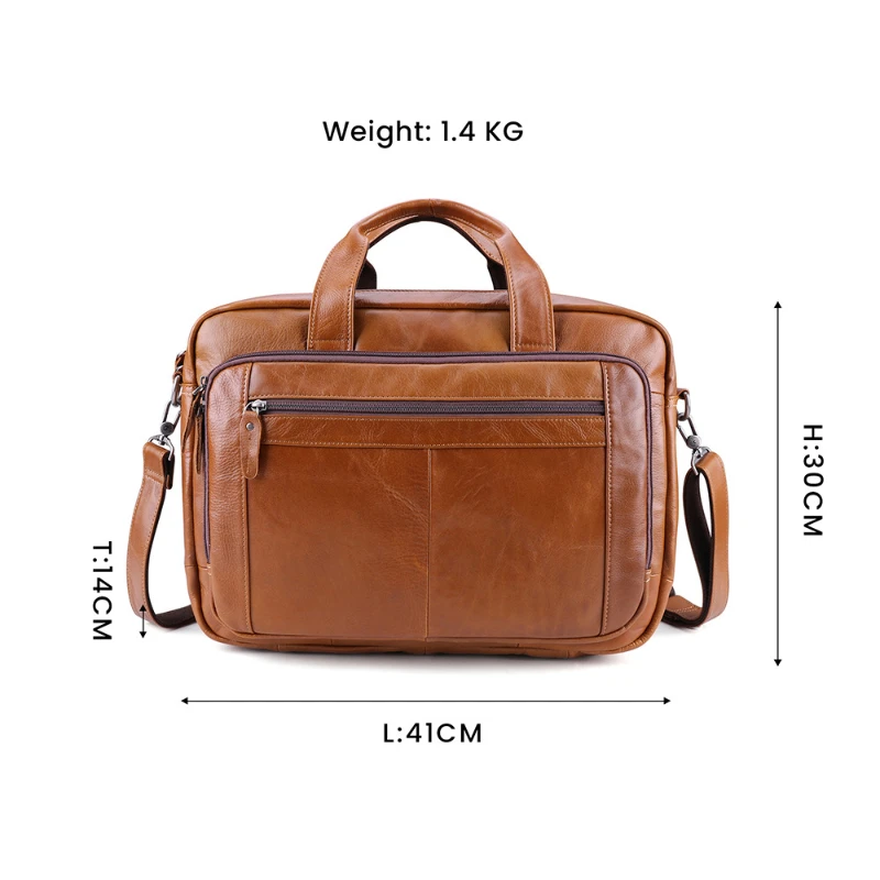 Vintage 17 นิ้วแล็ปท็อปธุรกิจกระเป๋าถือของแท้หนังผู้ชายกระเป๋าเอกสาร Cowhide ขนาดใหญ่ Messenger ไหล่ Crossbody กระเป๋า