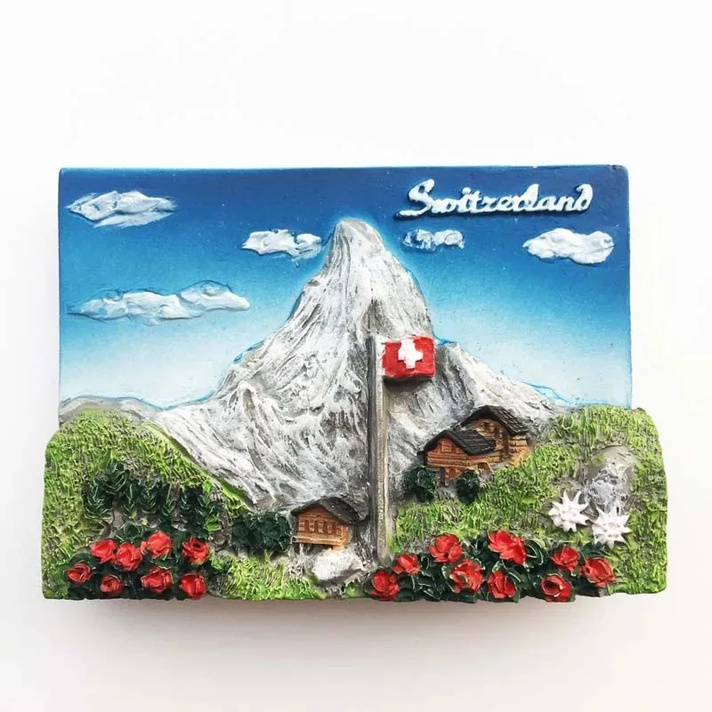 Switzerland Frdige Magnets Tourist Souvenirs Lucerne Lion Landmarks Magnetic Stickers Home Decor Swiss Travelling Fridge Sticker