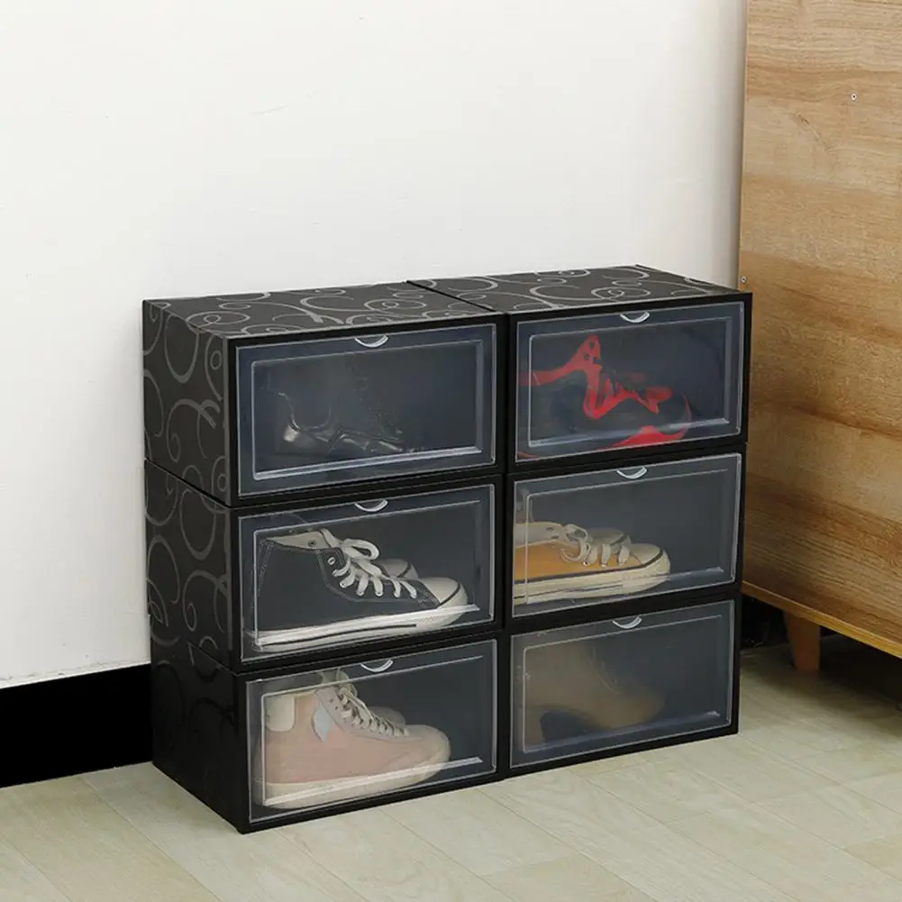 Sneaker Box Shoes Organizer Transparent Shoe Boxes Stackable Cabinet Storage Box High-top Dustproof Shoes Organizers Shoerack