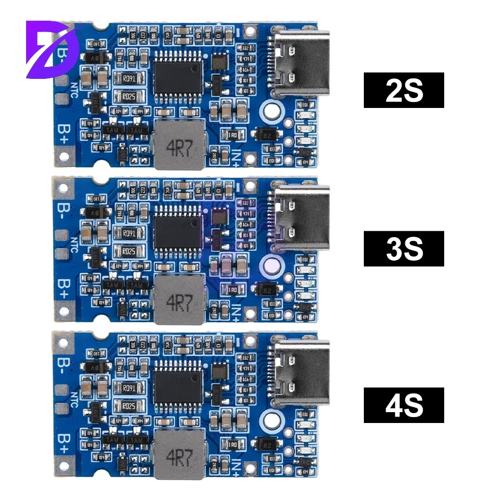 Multi-Cell Fast Charging Module Power Bank Type-C to 9V/12V 4.5V-15V Step-Up Buck Charger for 18650 Lithium Battery 2S 3S 4S