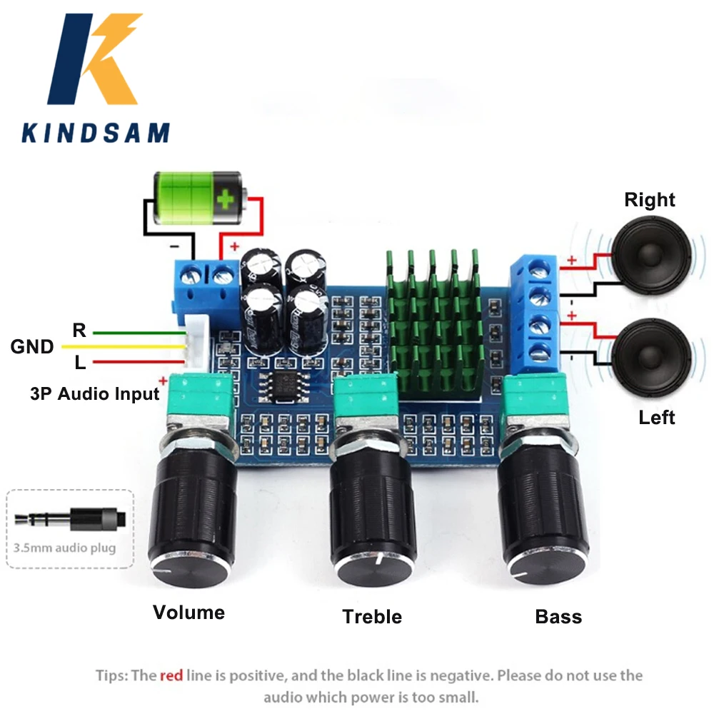 DC 12V To 24V 2X80W XH-M567 Dual Channel Digital Amplifier Board High And Low Adjust On-board Operational Audio Power Amplifier