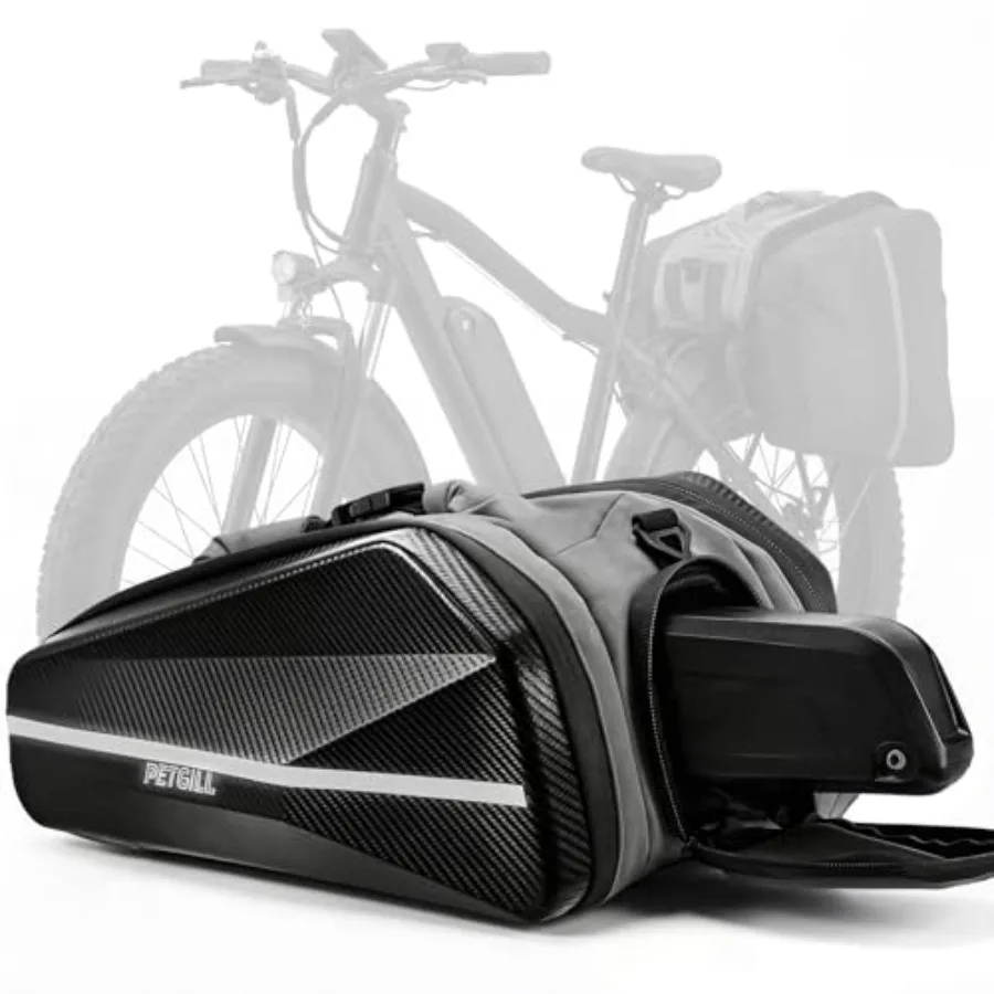 

Ebike Battery Bag 40L Hard Shell Waterproof Electric Bicycle Rear Rack Bag with Reflective Strips and Shoulder Straps bike rack