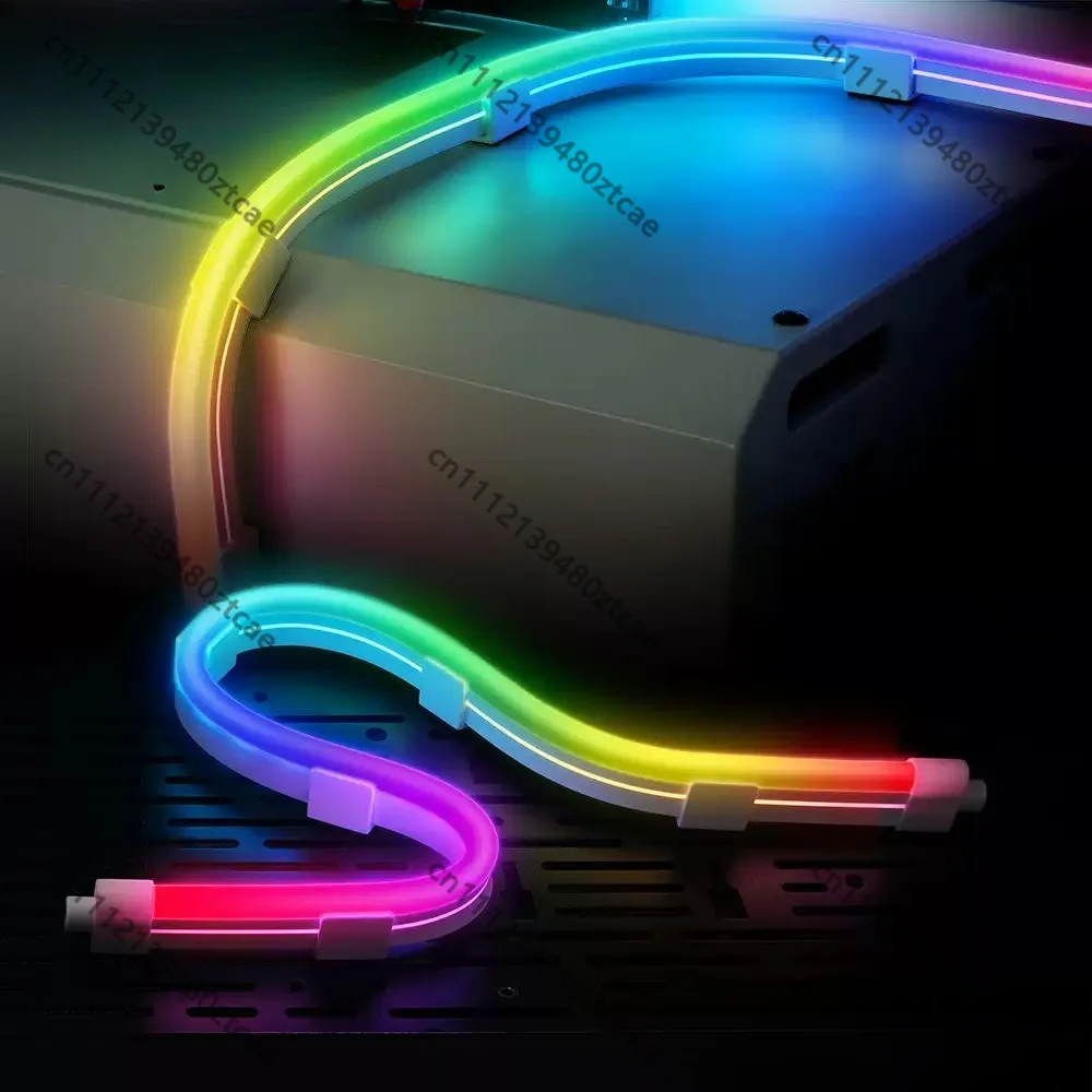5V White Sync Streamer Neon Light Strip Uniform Glow Chassis Decorative Light For Computer Case Replacement Spare Part
