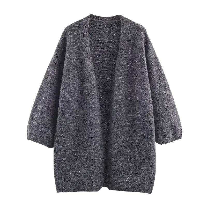 Autumn Winter Cardigan Solid Sweater Casual Hand Hook Loose Knit Women's Clothing Knitwear Soft Warm Female Tops