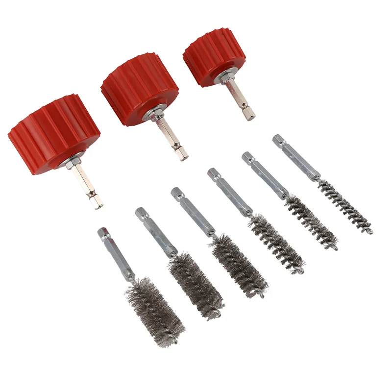 Copper Pipe Cleaner Set For Power Drill, Tube Cleaning Brush, Cleans Copper Pipes Tubes And Fittings For Soldering