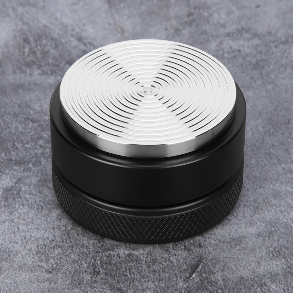 Height Adjustable Coffee Distributor Non-Slip Thread Base 51mm Coffee Tamper Black Thread Base Non-Slip Handle Coffee Accessory