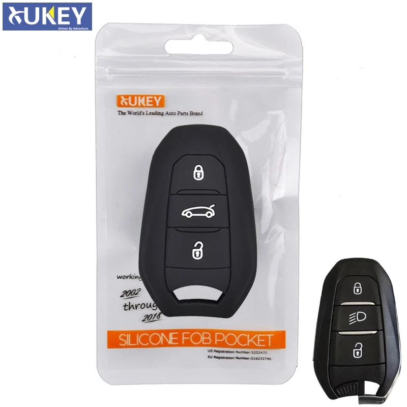 For Peugeot 208 308 508 3008 5008 for Citroen C4 Picasso DS3 DS4 DS5 DS6 Silicone Remote Key Case Fob Shell Cover 3 Button