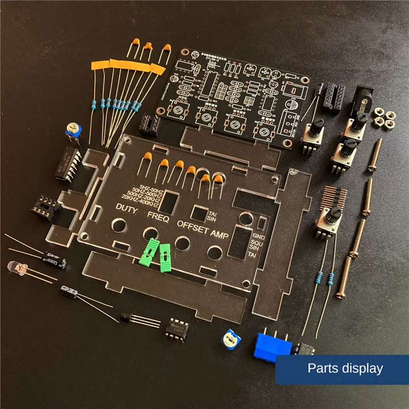 2X ICL8038 Módulo generador de señal de función generadores de señal triangulares cuadrados sinusoidales Kit de práctica de soldadura DIY con Case-Y47A