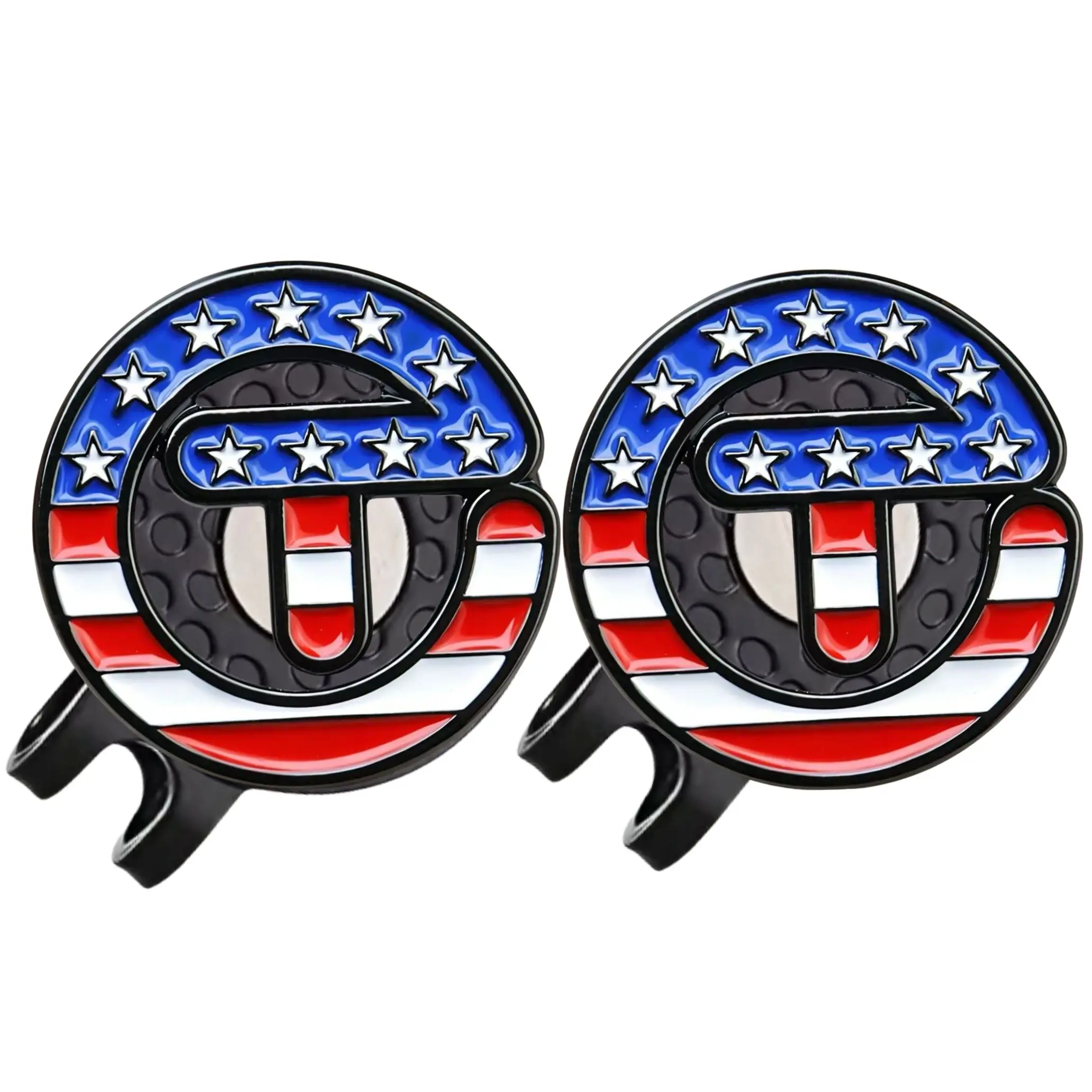 USA Themed Stars Stripes Golf Ball Marker with Magnetic Hat Clip Golf Accessories Gift for Golfers Premium Golf Gift For Dad