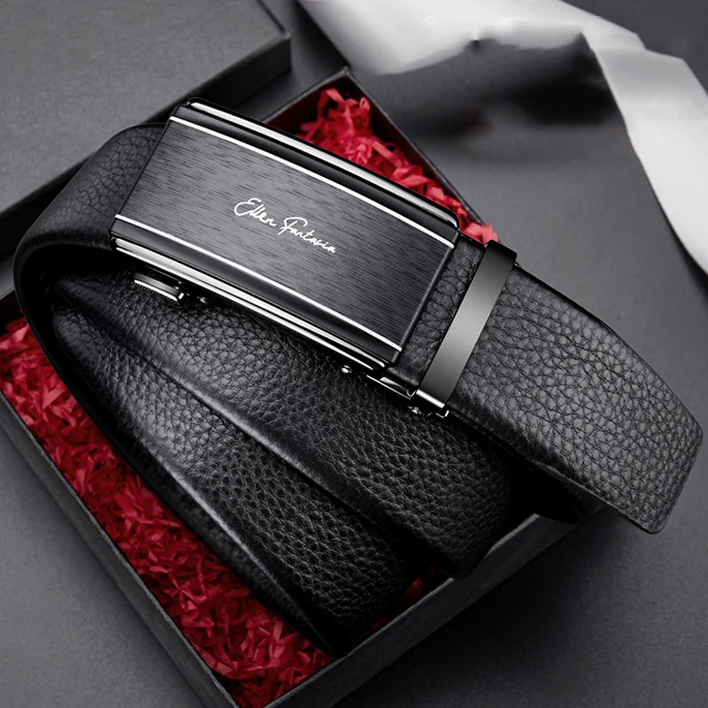 

Ремень мужской из натуральной кожи, пояс с автоматической пряжкой