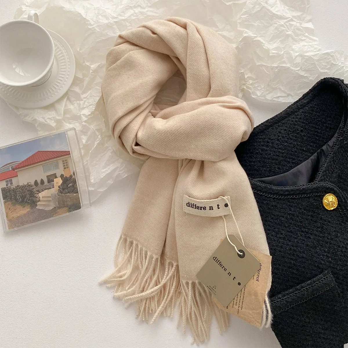 

Сплошной цвет, теплый шарф для женщин, зимний элегантный утолщенный шаль из пашмины с кисточками, искусственный кашемир, осеннее одеяло для мужчин