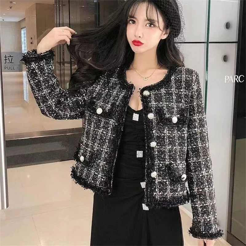 Jacket Women's Jacket Outerwears High-end Small Female Spring and autumn Wild Socialite Temperament Autumn season short jacket