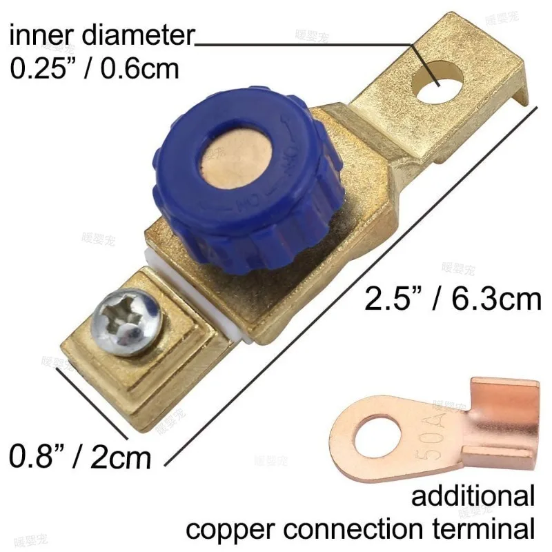 Anti-leakage Switch Car Side Post Battery Disconnect Switch 12V 80A Car Motorcycle Disconnect Battery Cut Off Kill Terminal