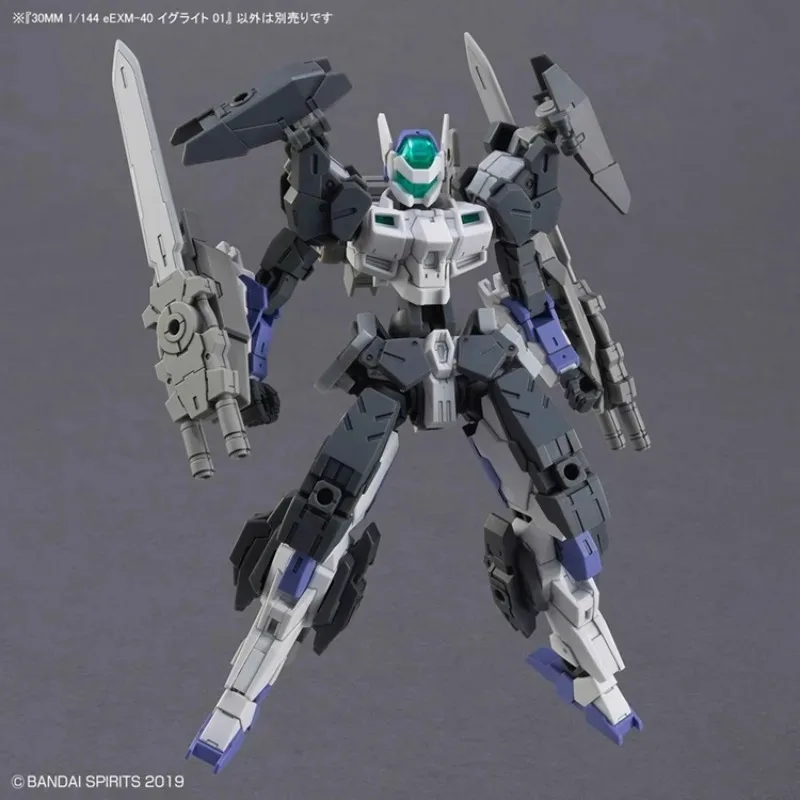 Bandai Original 30MM Model Kit อะนิเมะฟิกเกอร์ 1/144 EEXM-40 IGLIGHT 01 แอ็คชั่นฟิกเกอร์ของเล่นสะสมเครื่องประดับของขวัญสำหรับเด็ก