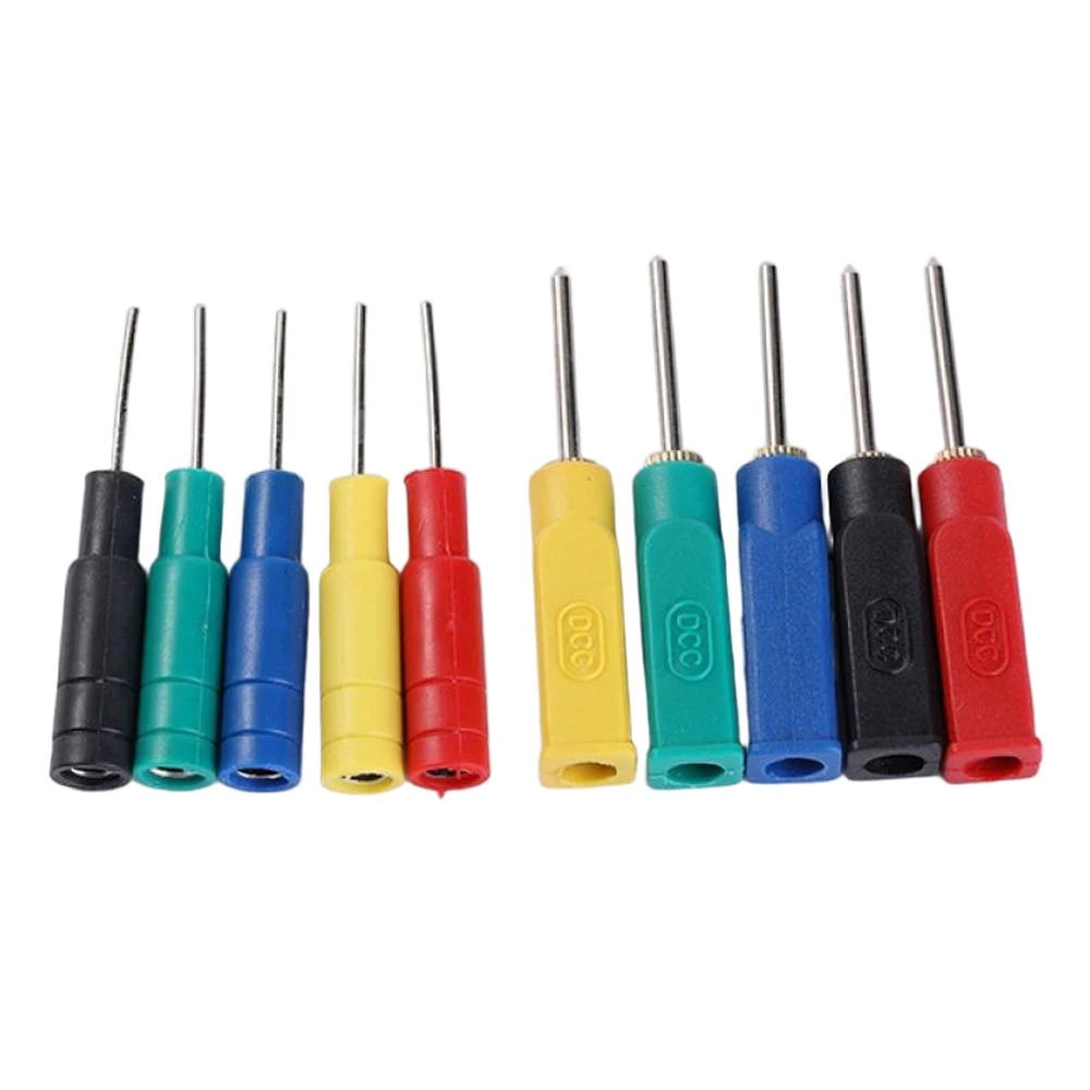 

5PCS 5A/10A 1mm/2mm Pin Plug to 4mm Banana Jack for Testing Banana Plug Power Test Line Accessories Power Terminal Test Pin Plug