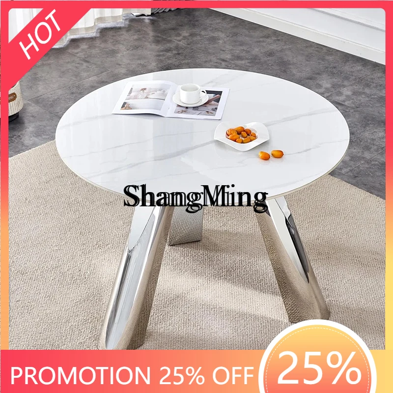 

FG household natural marble modern minimalist restaurant home table luxury high sense art round dining table