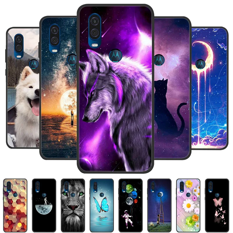 

Phone Case For Moto One Vision Case Soft Silicone Back Cover For Motorola Moto One 5G Ace Macro / Action / Fundas Cartoon Cases