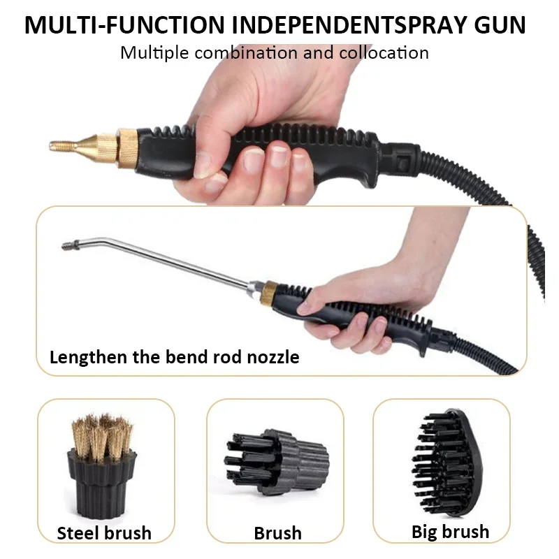 Pembersih Uap Tekanan Tinggi 110V/220V dan Mesin Cuci Genggam Suhu Tinggi untuk AC Rumah Tangga, Kap Dapur, Jet Mobil