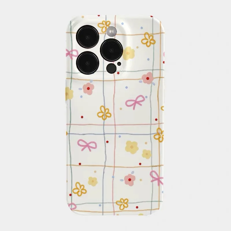 

Small Yellow Flower Pink Bow Phone Case for IPHONE 17 Air 16E 15 PROMAX 14 Plus 13 12 MINI 11 PRO 16Plus XR Acrylic Phone Cover