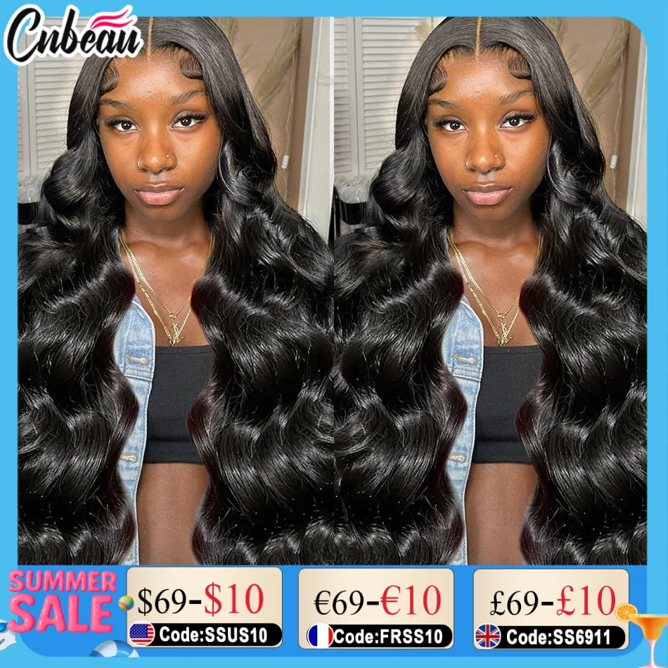 

220 Density 30 Inch Lace Front Wig PrePlucked Glueless For Women 13x4 HD Transparent Body Wave Lace Frontal 100% Human Hair Wig