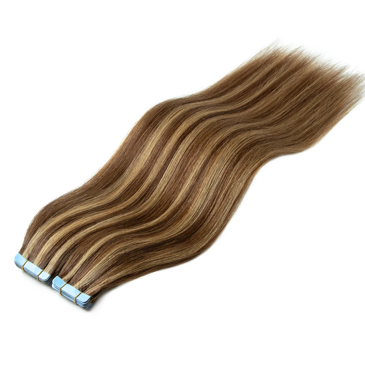 ライトヤキストレートテープインヘアエクステンション人毛レミーテープイン12-24インチ20個/パックヤキP4-27テープオンヘアバンドル