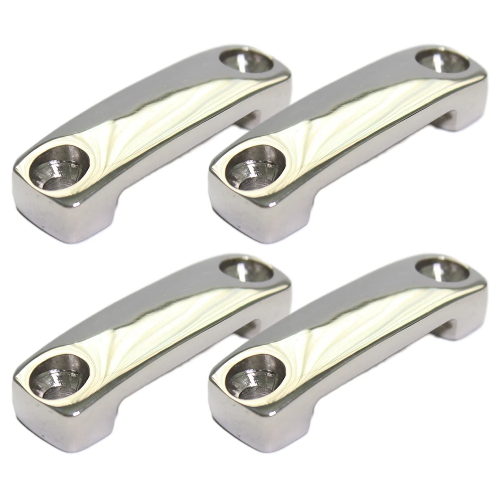 4 Pack Stainless Steel Strap Pad Eyes Essential Marine Connection Hardware for Yachts and Kayaks Long Lasting Use