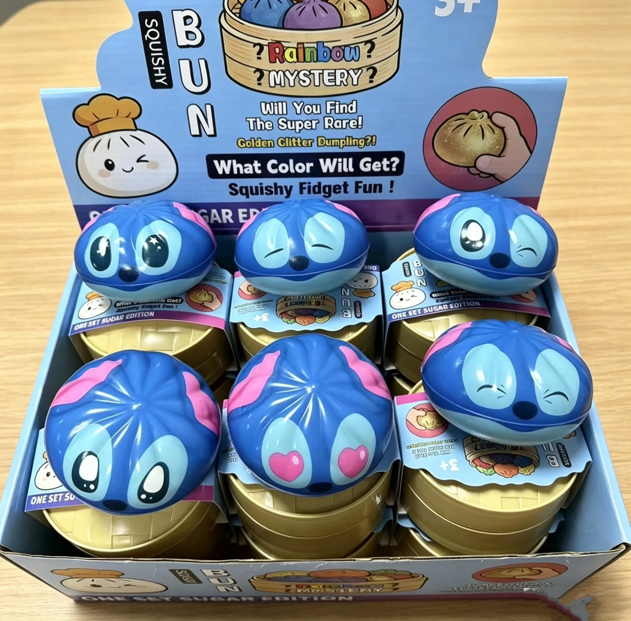 Simuliertes weiches Stressabbau-Squishy-Spielzeug mit langsamer Rückfederung, Cartoon-Squishy-Spielzeug, Suppenknödel-Blindbox, Simulations-Baozi-Knetbox-Set