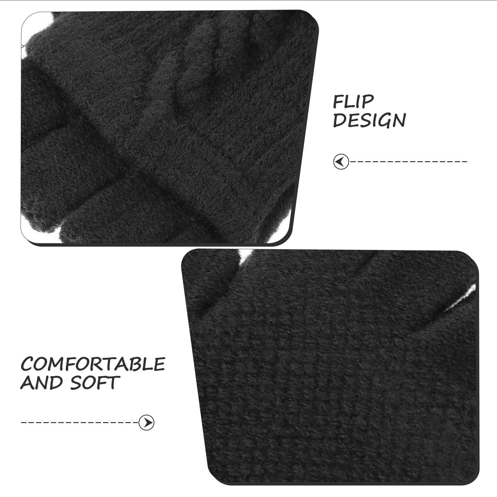 

1Pair Warm Cashmere Mix Fingerless Gloves for Women Convertible Access Winter Outdoor Use