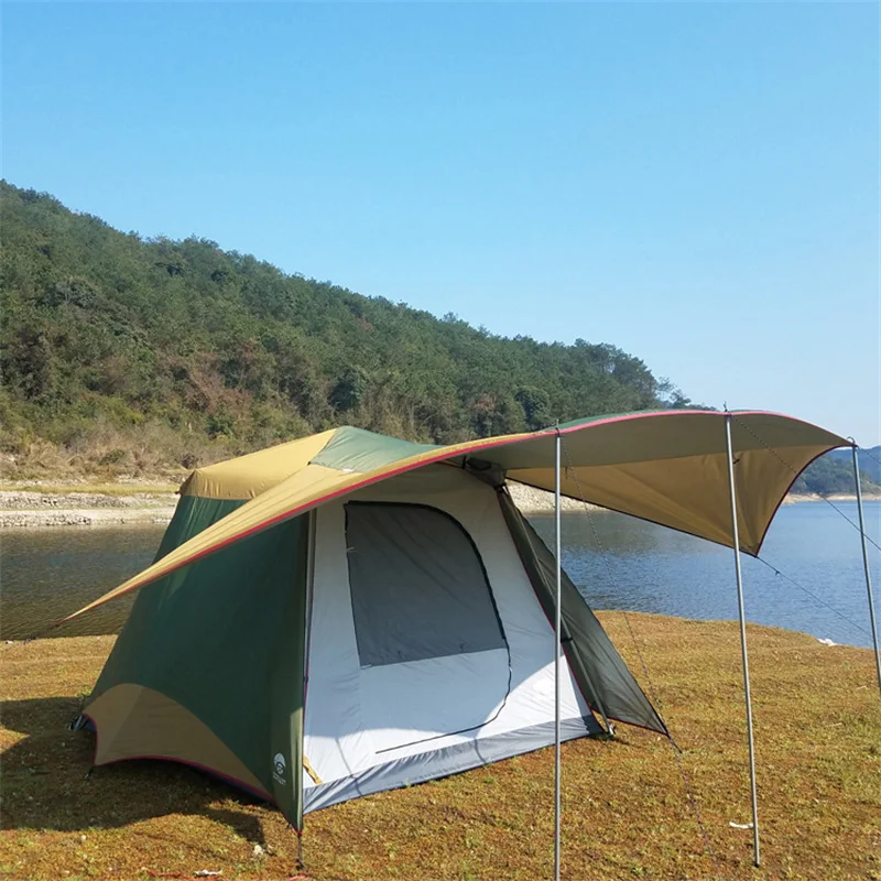 Outdoor Camping Large Space Tent, Wind Proof, Rain Proof, Breathable, Easy Storage, Two Rooms, One Hall, 10 People, 12 People