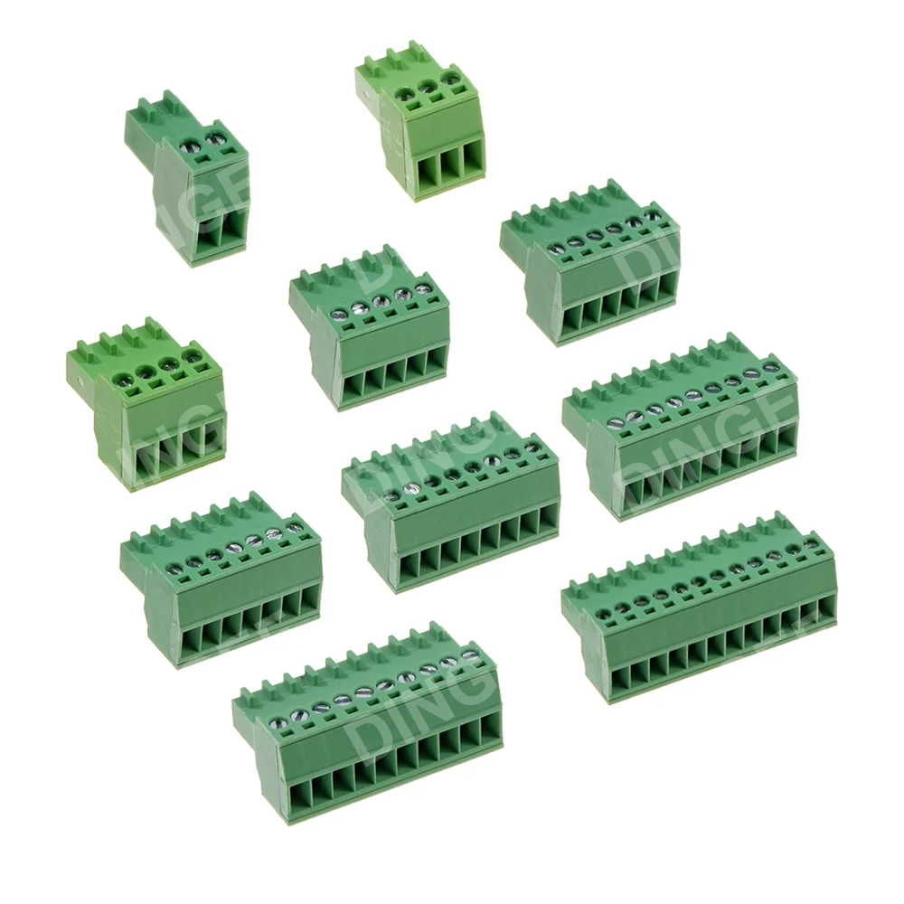 5PCS KF15EDG 2.54mm PCB Screw Terminal Block 2 ~ 12 Pin 15EDG 2.54 Male Plug  Female Socket Pin Header Wire Connector