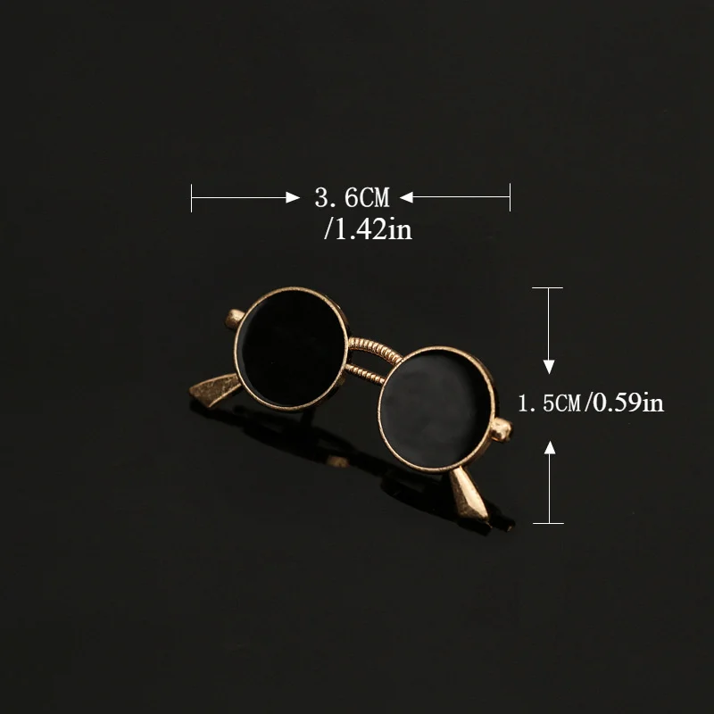 Elegant Sunglasses Shape Brooch Jewelry for Women Vintage Style Clothings Decoration