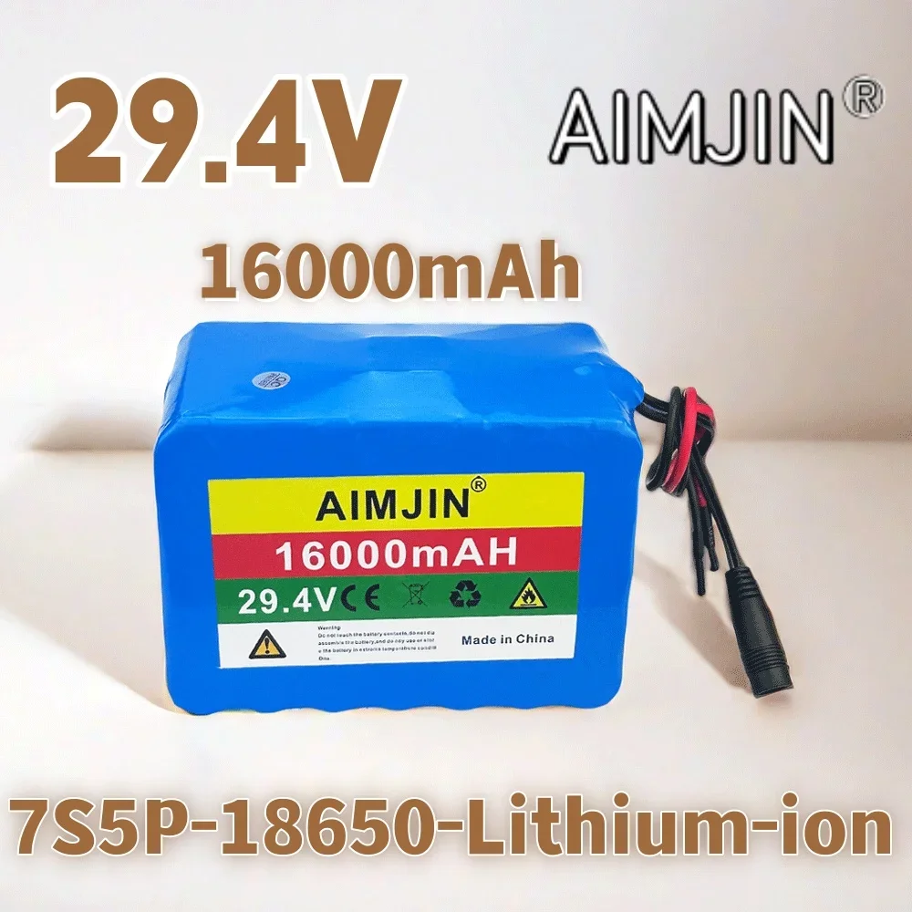 

29.4v 16000mah 7S5P 500W 24V 16Ah Lithium ion Battery Pack for Wheelchair Electric Bicycle + 2A Charger