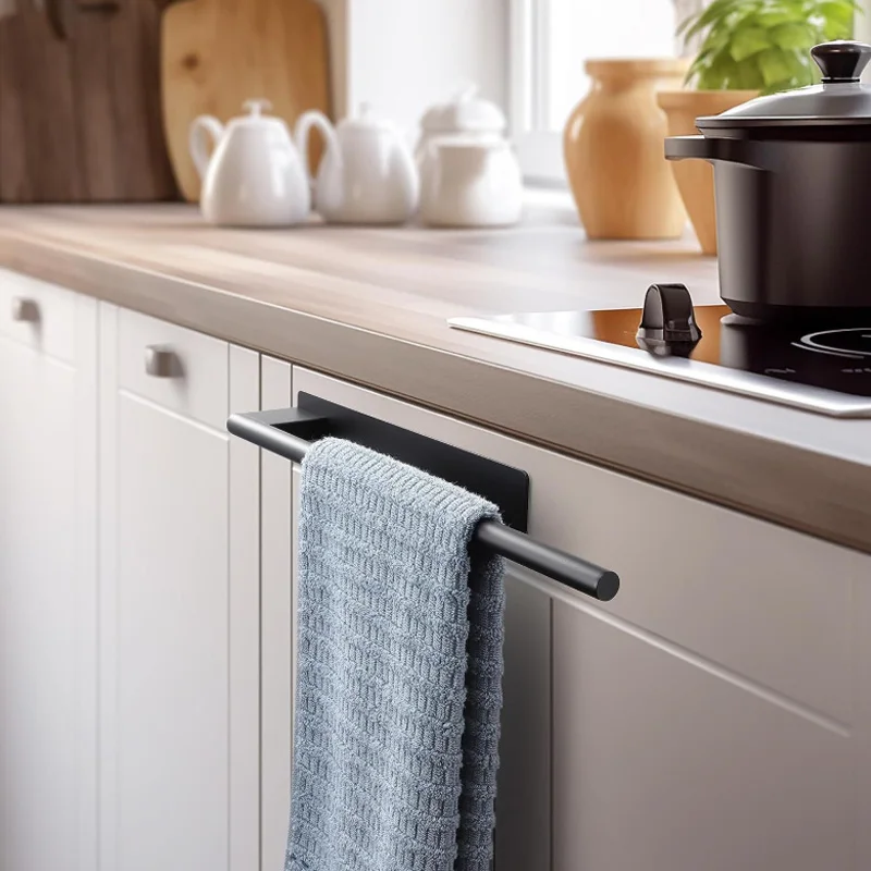 

Stainless steel kitchen tissue holder, cabinet, bathroom, no drilling, extended towel rack