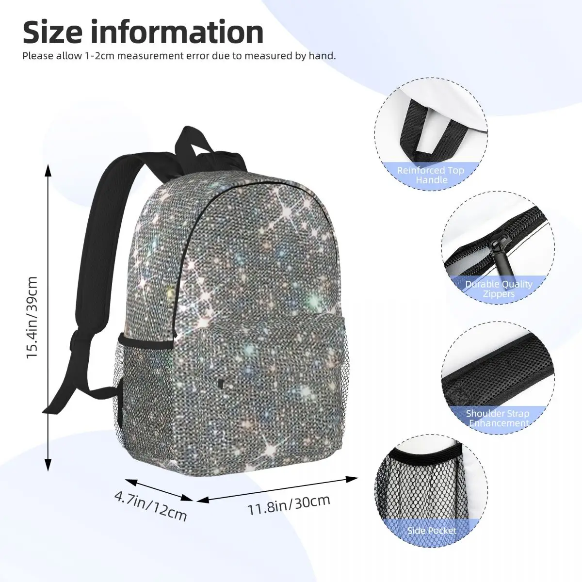 All That Glitters Backpacks Teenager Bookbag Casual Children School Bags Laptop Rucksack Shoulder Bag Large Capacity