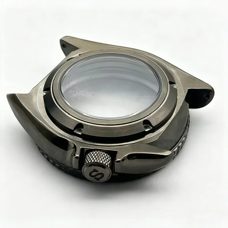 Gun Colour SKX007 SKX009 Watch Case, 316L Steel, Sapphire Glass, 200M Waterproof Diver Housing for NH35 NH36 Movement