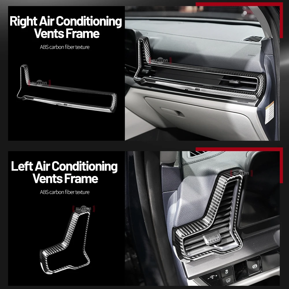 For Kia Sportage NQ5 5 2022 2023 2024 Left And Right Air Conditioning Vents Carbon Fiber Frame Interior Trim Protection Sticker