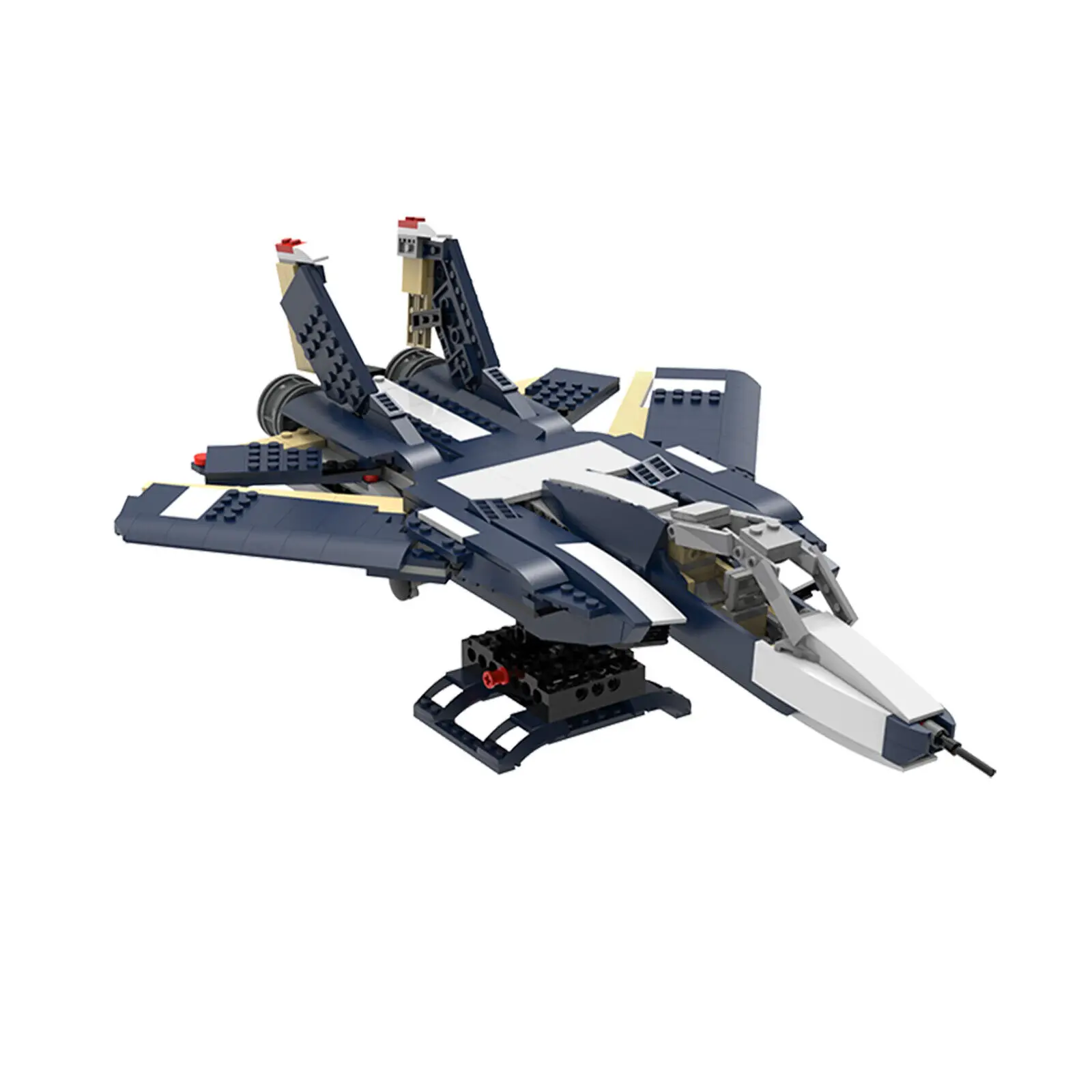 

Carrier Fighter Aircraft with Retractable Wheels and Wings 1471 Pieces MOC Build