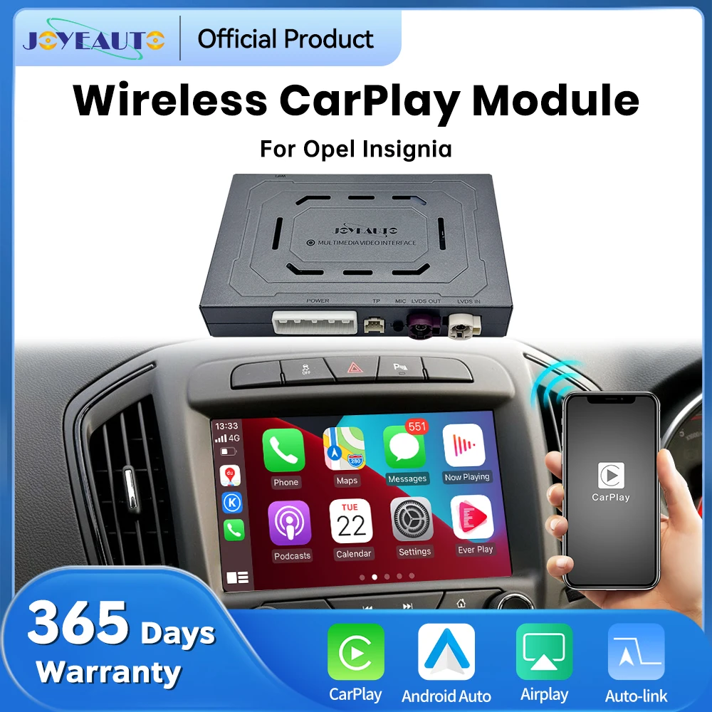 JoyeAuto Wireless CarPlay Android Auto Module Mirror-Link AirPlay Retrofit Box Interface for Opel 2014-2017 INSIGNIA Car Play
