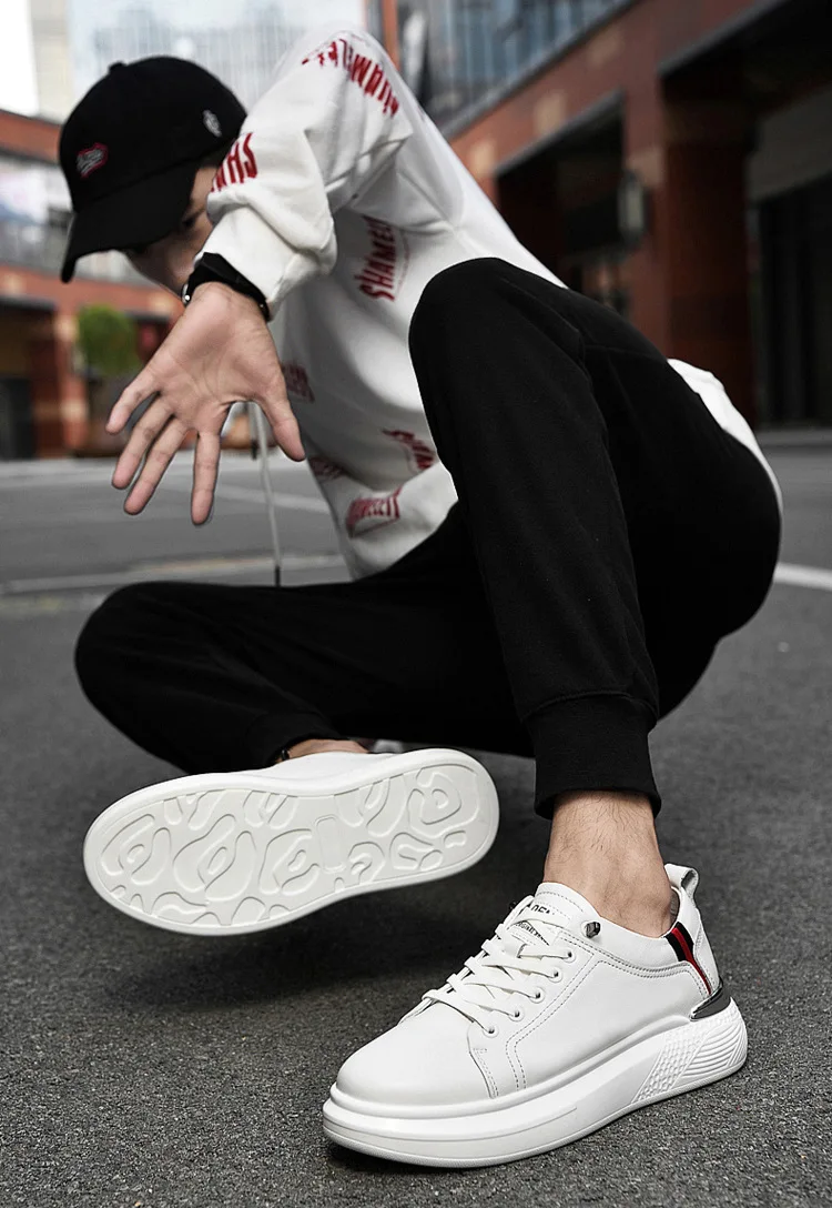 Casual height increasing shoes Stable grip  Flat bottomed Increase by 6/8 centimeters  Anti slip Durable Comfortable Leisure