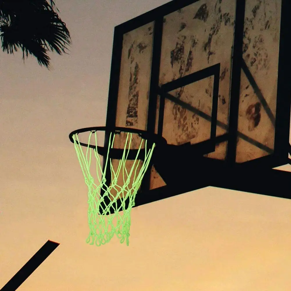 Red de baloncesto luminosa estándar de 50CM que brilla en la oscuridad, aro de baloncesto para deportes al aire libre, Red de entrenamiento para disparar