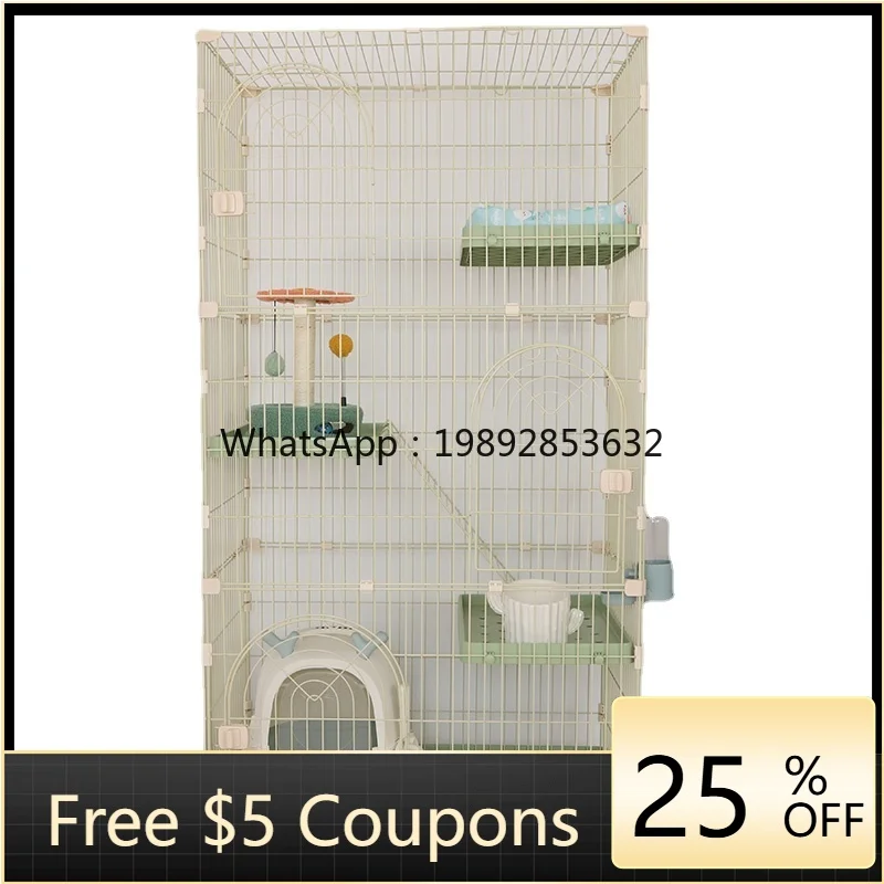 

ZZ Wyj Cattery Cat House Two-Layer Sleeping Cage Puppy Free Space Supplies