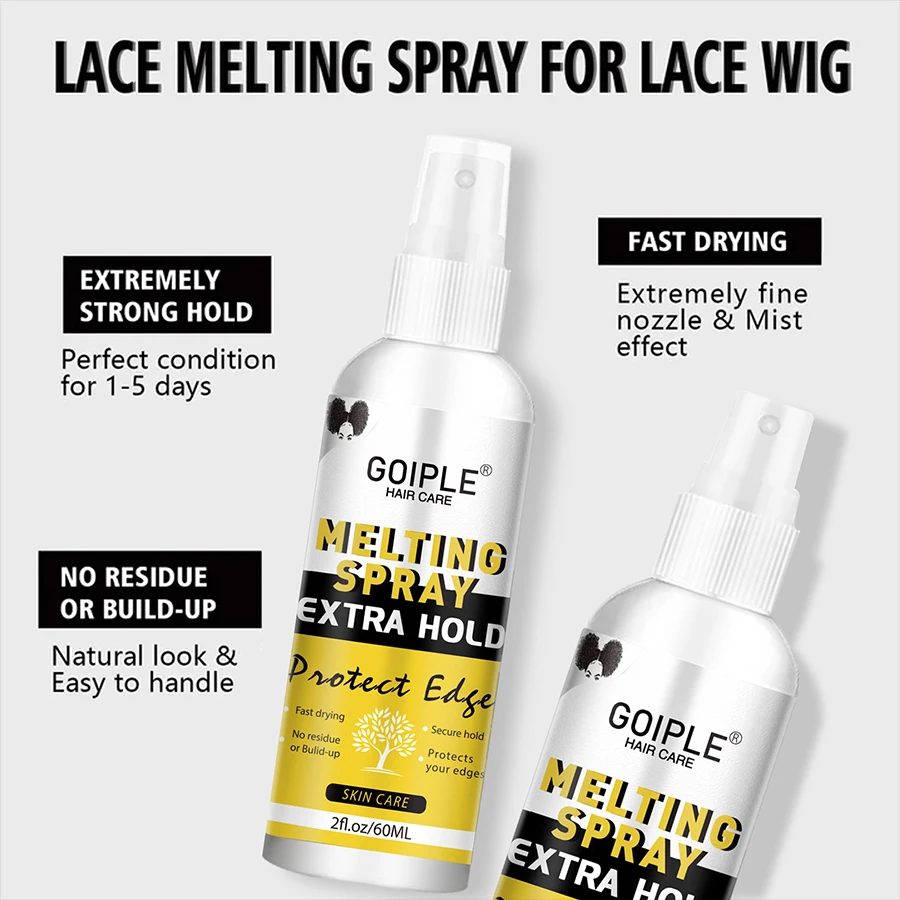 GOIPLE Fast Dry Toupee Adhesives for Front Wigs Lace Wig Melting Spray for Women Control Flyaways Edge Gel Smooth Hair Wax Stick