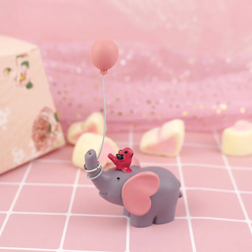 

2PCS Balloon Resin Cake Decorations naments Lucky Home Decor Birthday Cake Accessories Creative Gifts Elephant Decor