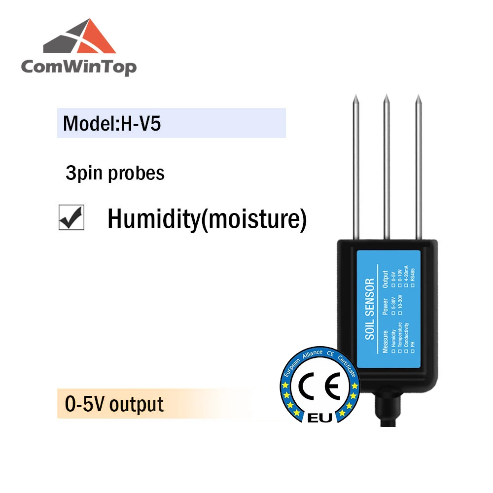 Bodenfeuchtigkeit Temperatur Luftfeuchtigkeit EC PH NPK Sensor mit Optionalem 4-20mA 0-5V RS485 Ausgang