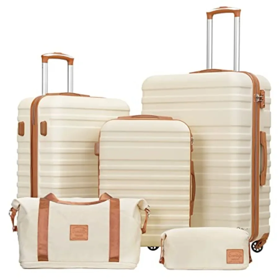 Luggage Set Hardside Suitcase for Travel, Polycarbonate, Black, Lightweight and Scratch-Resistant with TSA Lock