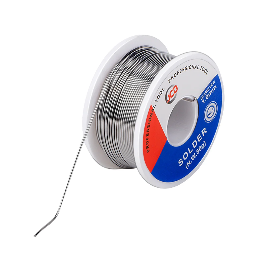 JCD Soldering Wire 50g 0.6/0.8/1.0/1.2/1.5 MM 60/40 FLUX 2.0% 45FT Tin Lead Tin Wire Melt Rosin Core Solder Soldering Wire Roll