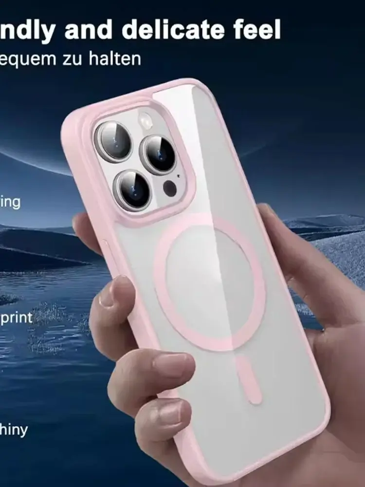 Luksusowe etui magnetyczne w kolorze makaroników do iPhone'a 17 Pro 16 15 14 Plus 13 12 Mini 11 Pro Max z obsługą ładowania bezprzewodowego. — zdjęcie 2