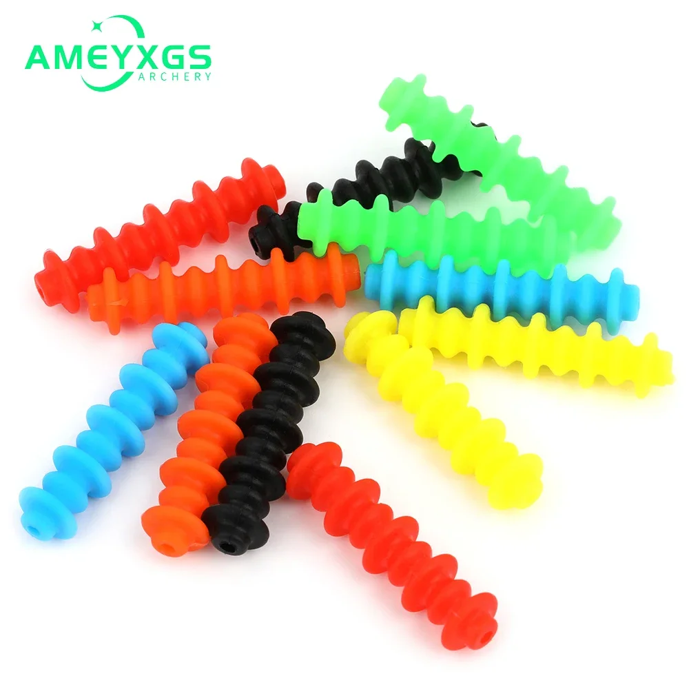 

2pcs/set Bow String Stabilizer 6 Color Archery Shooting Hunting Compound Bowstring Rubber Muffler Shock Absorber