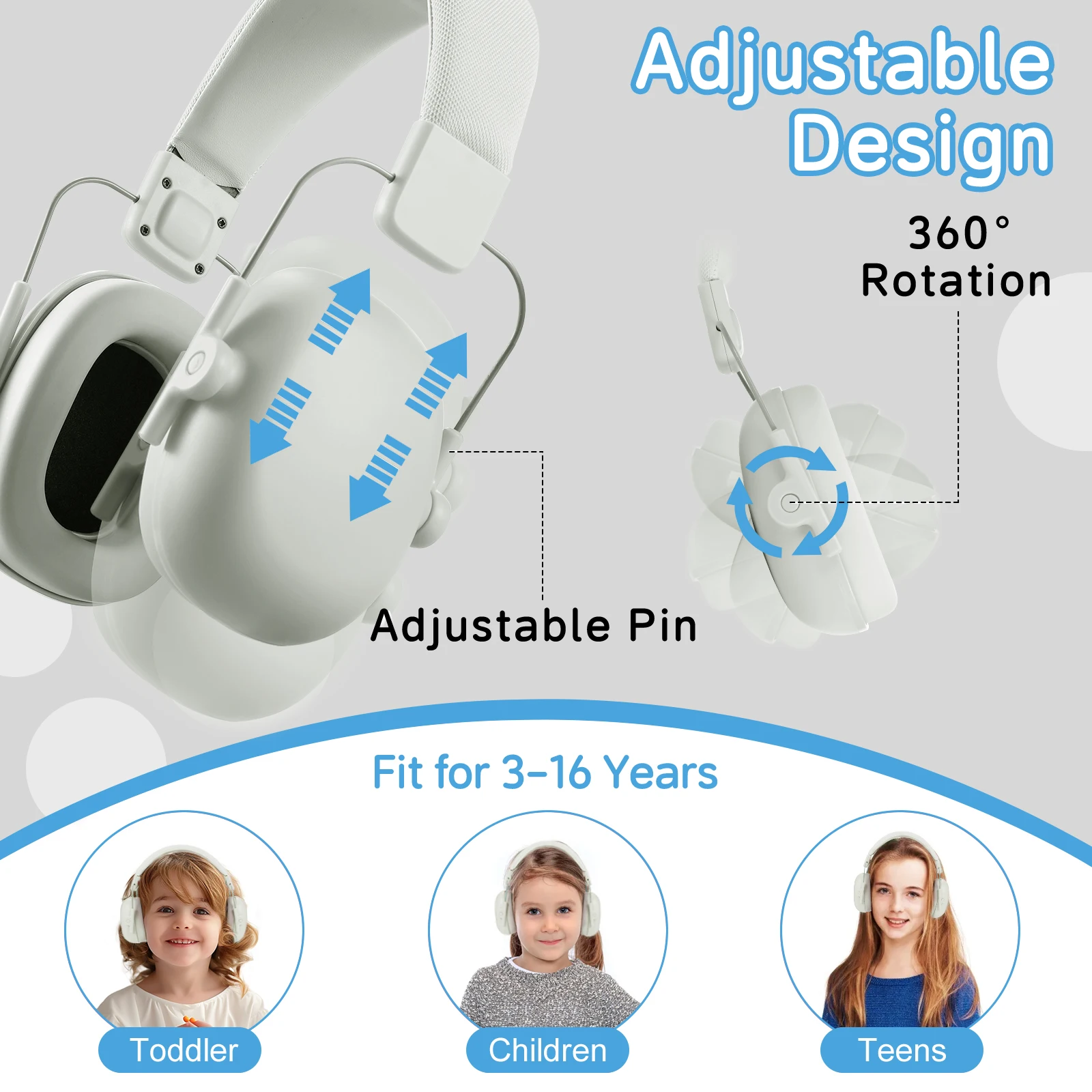 أطفال حماية السمع غطاء للأذنين الطفل الأذن المدافعين الحد من الضوضاء غطاء للأذنين للتوحد الأطفال الصغار القراءة النوم