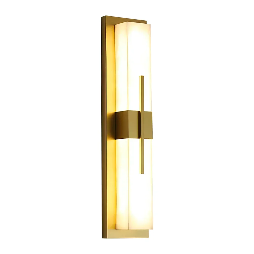 ELARA Contemporary LED Brass Marble Outdoor Wall Lamps Electric Waterproof Balcony Hallway Courtyard Villa Gate Hotel